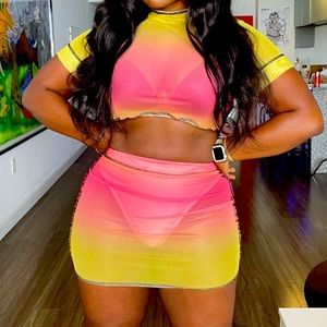 Tequila Sunrise Beach Set Pink